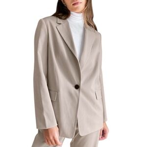 Aritzia Babaton Swift Blazer Tan Wool & Cashmere Blend Tailored Jacket Sz 10